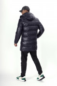Купить Куртка удлинённая мужская зимняя темно-синего цвета 22307TS, фото 15