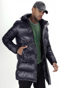 Купить Куртка удлинённая мужская зимняя темно-синего цвета 22307TS, фото 18