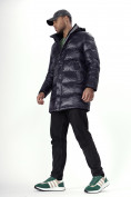Купить Куртка удлинённая мужская зимняя темно-синего цвета 22307TS, фото 4