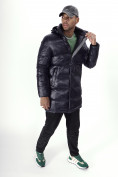 Купить Куртка удлинённая мужская зимняя темно-синего цвета 22307TS, фото 9