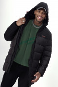 Купить Куртка удлинённая мужская зимняя черного цвета 2237Ch, фото 11