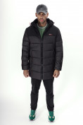 Купить Куртка удлинённая мужская зимняя черного цвета 2237Ch, фото 12