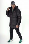 Купить Куртка удлинённая мужская зимняя черного цвета 2237Ch, фото 13