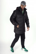 Купить Куртка удлинённая мужская зимняя черного цвета 2237Ch, фото 14
