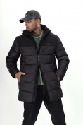 Купить Куртка удлинённая мужская зимняя черного цвета 2237Ch, фото 16