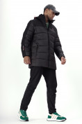 Купить Куртка удлинённая мужская зимняя черного цвета 2237Ch, фото 19