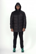 Купить Куртка удлинённая мужская зимняя черного цвета 2237Ch, фото 20
