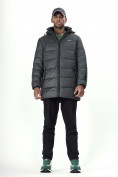 Купить Куртка удлинённая мужская зимняя цвета хаки 2237Kh, фото 7
