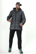 Купить Куртка удлинённая мужская зимняя цвета хаки 2237Kh, фото 9