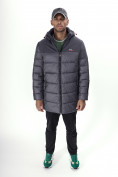 Купить Куртка удлинённая мужская зимняя темно-серого цвета 2237TC, фото 14