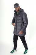 Купить Куртка удлинённая мужская зимняя темно-серого цвета 2237TC, фото 15