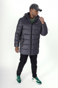 Купить Куртка удлинённая мужская зимняя темно-серого цвета 2237TC, фото 16