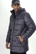 Купить Куртка удлинённая мужская зимняя темно-серого цвета 2237TC, фото 18