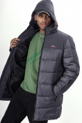 Купить Куртка удлинённая мужская зимняя темно-серого цвета 2237TC, фото 20