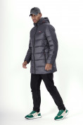 Купить Куртка удлинённая мужская зимняя темно-серого цвета 2237TC, фото 23