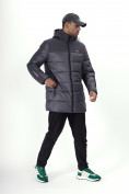 Купить Куртка удлинённая мужская зимняя темно-серого цвета 2237TC, фото 24
