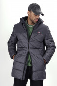 Купить Куртка удлинённая мужская зимняя темно-серого цвета 2237TC, фото 25