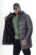 Купить Куртка удлинённая мужская зимняя темно-серого цвета 2237TC, фото 26