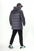 Купить Куртка удлинённая мужская зимняя темно-серого цвета 2237TC, фото 4