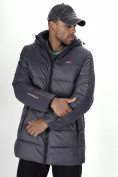 Купить Куртка удлинённая мужская зимняя темно-серого цвета 2237TC, фото 8