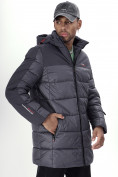 Купить Куртка удлинённая мужская зимняя темно-серого цвета 2237TC, фото 9