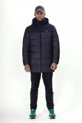 Купить Куртка удлинённая мужская зимняя темно-синего цвета 2237TS