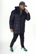 Купить Куртка удлинённая мужская зимняя темно-синего цвета 2237TS, фото 14