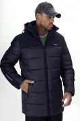 Купить Куртка удлинённая мужская зимняя темно-синего цвета 2237TS, фото 16