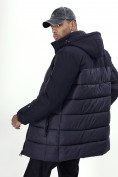 Купить Куртка удлинённая мужская зимняя темно-синего цвета 2237TS, фото 18