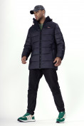 Купить Куртка удлинённая мужская зимняя темно-синего цвета 2237TS, фото 24