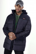 Купить Куртка удлинённая мужская зимняя темно-синего цвета 2237TS, фото 26