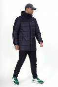 Купить Куртка удлинённая мужская зимняя темно-синего цвета 2237TS, фото 3