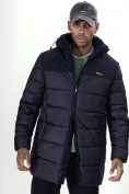 Купить Куртка удлинённая мужская зимняя темно-синего цвета 2237TS, фото 7