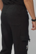 Купить Брюки джоггеры спортивные с карманами мужские черного цвета 224Ch, фото 14