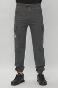 Купить Брюки джоггеры спортивные с карманами мужские серого цвета 224Sr, фото 6