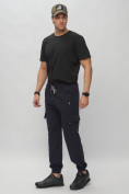 Купить Брюки джоггеры спортивные с карманами мужские темно-синего цвета 224TS, фото 2