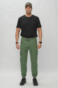 Купить Брюки джоггеры спортивные с карманами мужские зеленого цвета 224Z