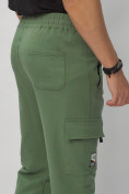 Купить Брюки джоггеры спортивные с карманами мужские зеленого цвета 224Z, фото 15