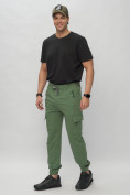 Купить Брюки джоггеры спортивные с карманами мужские зеленого цвета 224Z, фото 2