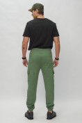 Купить Брюки джоггеры спортивные с карманами мужские зеленого цвета 224Z, фото 4