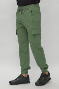 Купить Брюки джоггеры спортивные с карманами мужские зеленого цвета 224Z, фото 8