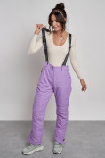 Купить Полукомбинезон утепленный женский зимний горнолыжный фиолетового цвета 2250F, фото 19