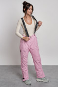 Купить Полукомбинезон утепленный женский зимний горнолыжный розового цвета 2250R, фото 18