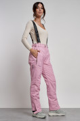 Купить Полукомбинезон утепленный женский зимний горнолыжный розового цвета 2250R, фото 20