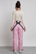 Купить Полукомбинезон утепленный женский зимний горнолыжный розового цвета 2250R, фото 4