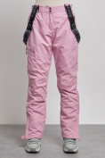 Купить Полукомбинезон утепленный женский зимний горнолыжный розового цвета 2250R, фото 8