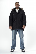 Купить Парка мужская зимняя с мехом черного цвета 2258Ch, фото 15