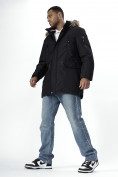 Купить Парка мужская зимняя с мехом черного цвета 2258Ch, фото 17