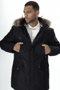 Купить Парка мужская зимняя с мехом черного цвета 2258Ch, фото 21