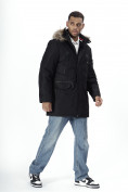 Купить Парка мужская зимняя с мехом черного цвета 2258Ch, фото 3